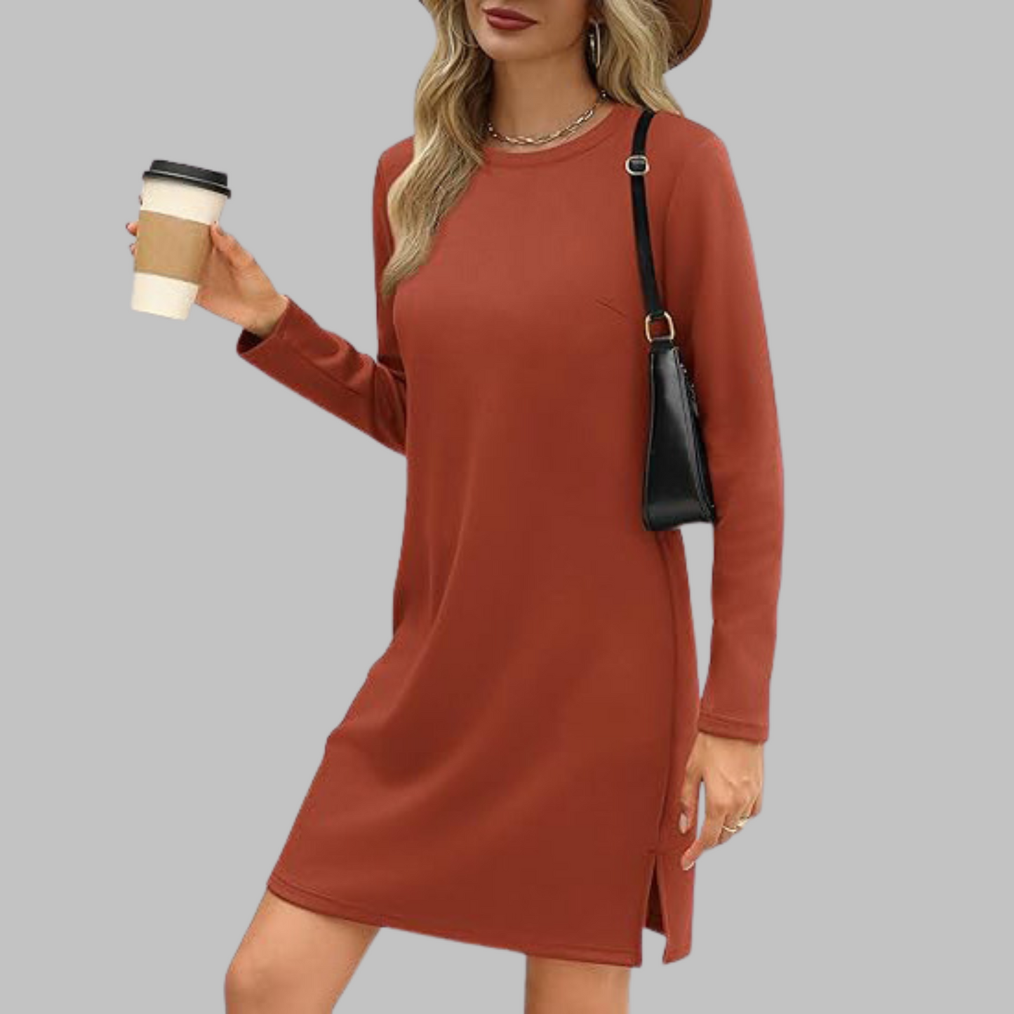 Relaxed Fit Casual Round Neck Dress