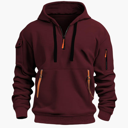Comfortable Men's Zip Up Hooded Sweatshirt