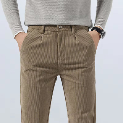 Classic Ribbed Corduroy Pants with Belt Loops
