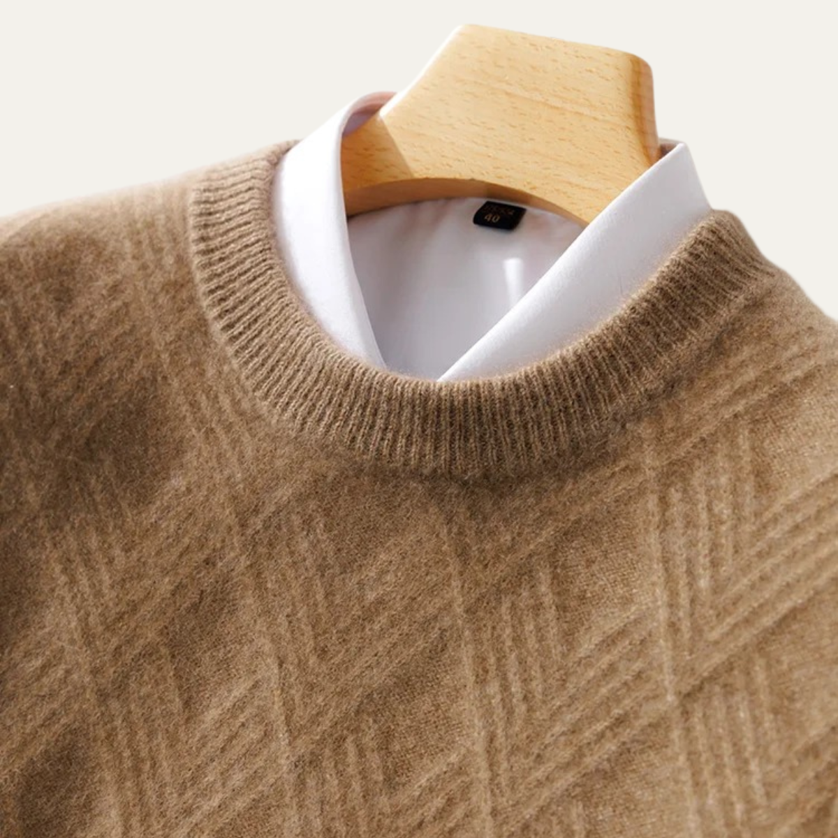 Cozy Mens Thick Cable Knit Wool Sweater
