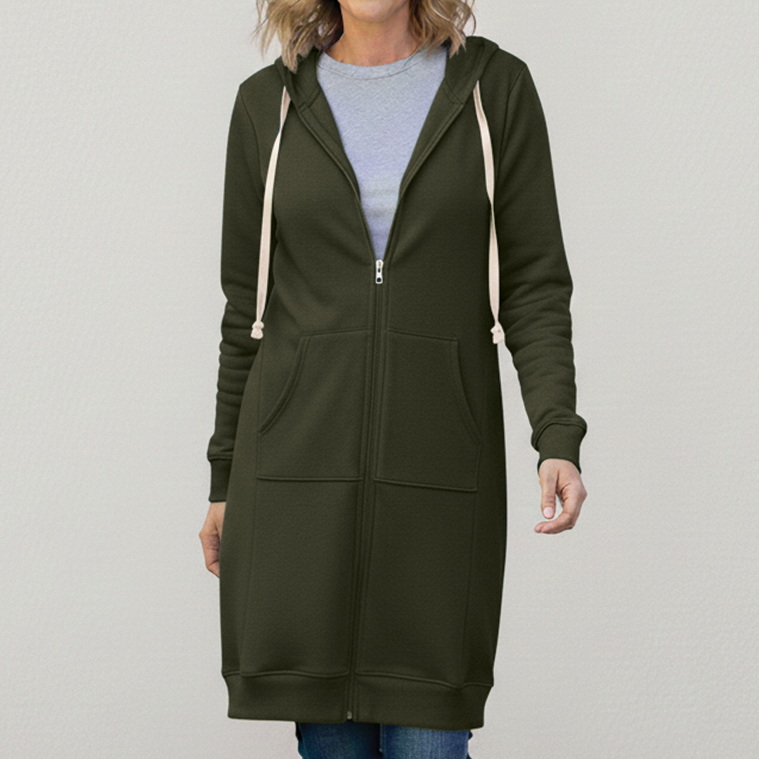 Women's Oversized Zip Up Hooded Jacket