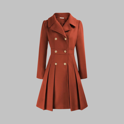 Elegant Double Breasted Long Coat