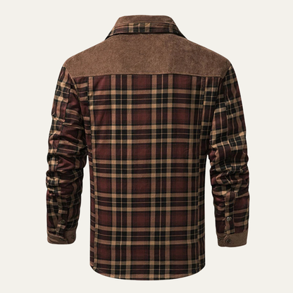 Rugged Plaid Flannel Shirt Jacket with Multiple Pockets