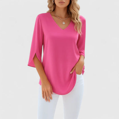 Elegant Deep V Neck Women's Blouse