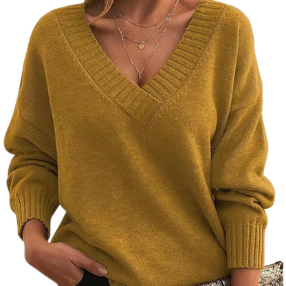 Women's Classic V Neck Knit Sweater