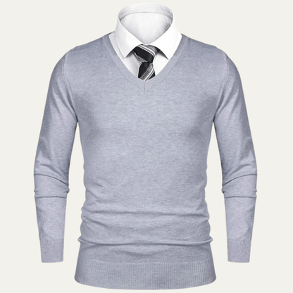 Soft Men's Wool V Neck Sweater