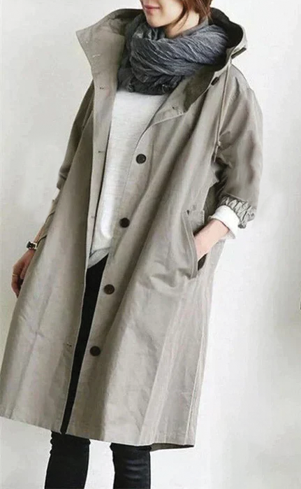 Classic Water Repellent Hooded Trench Coat