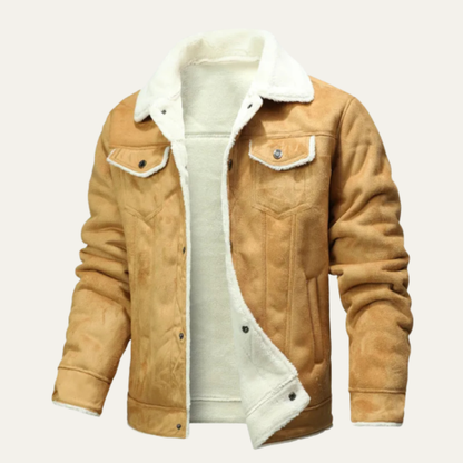 Cozy Men's Faux Leather Shearling Winter Jacket