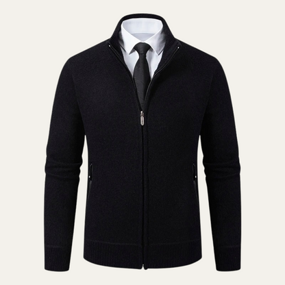 Classic Men's Knitted Zipper Cardigan with Pockets - Nocini