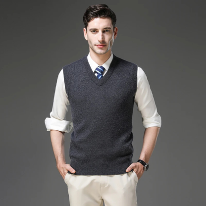 Comfy Men's V Neck Knit Vest