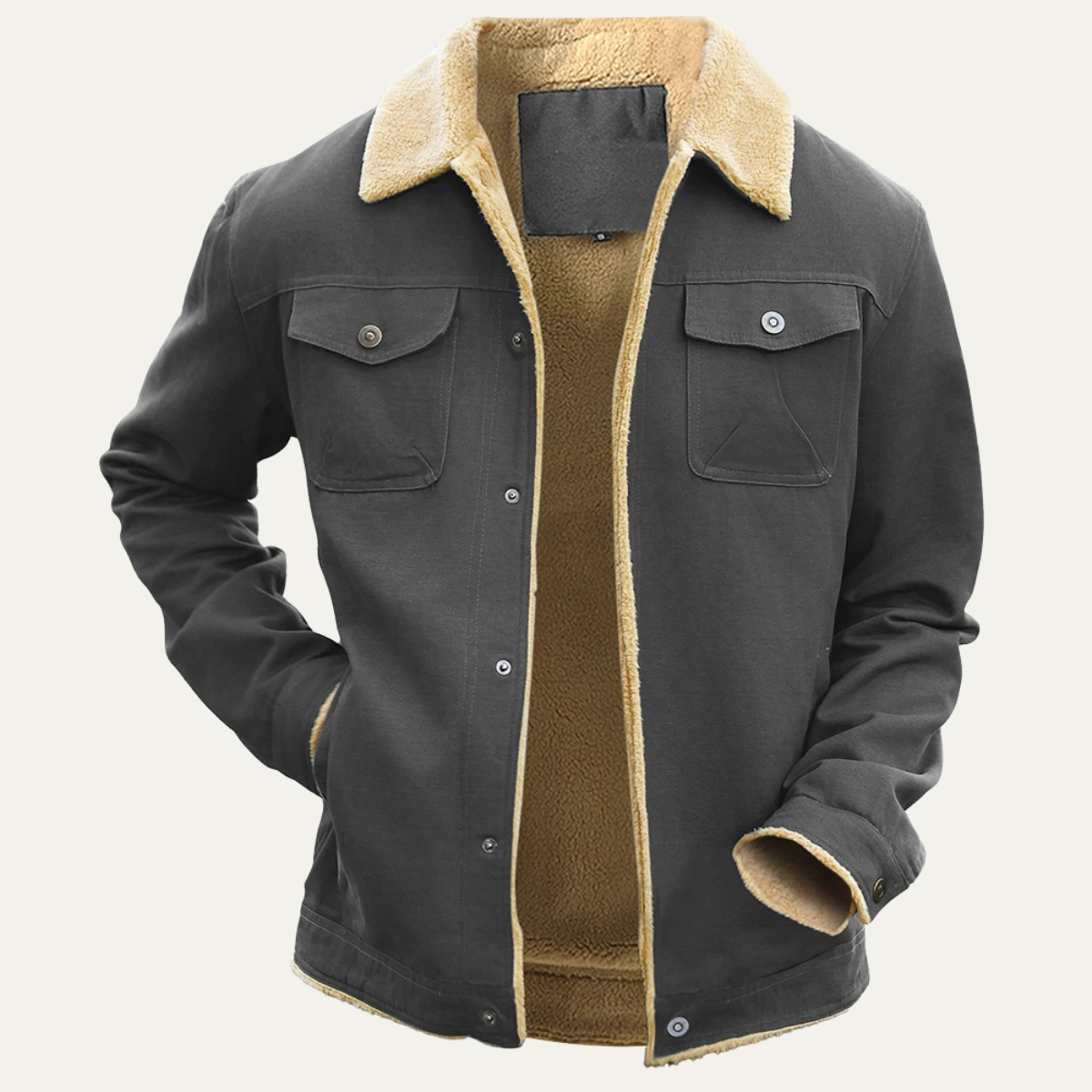 Men's Fleece Lined Parka with Sherpa Hood Jacket