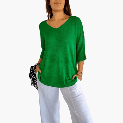 Relaxed Fit V-Neck Tee for Women