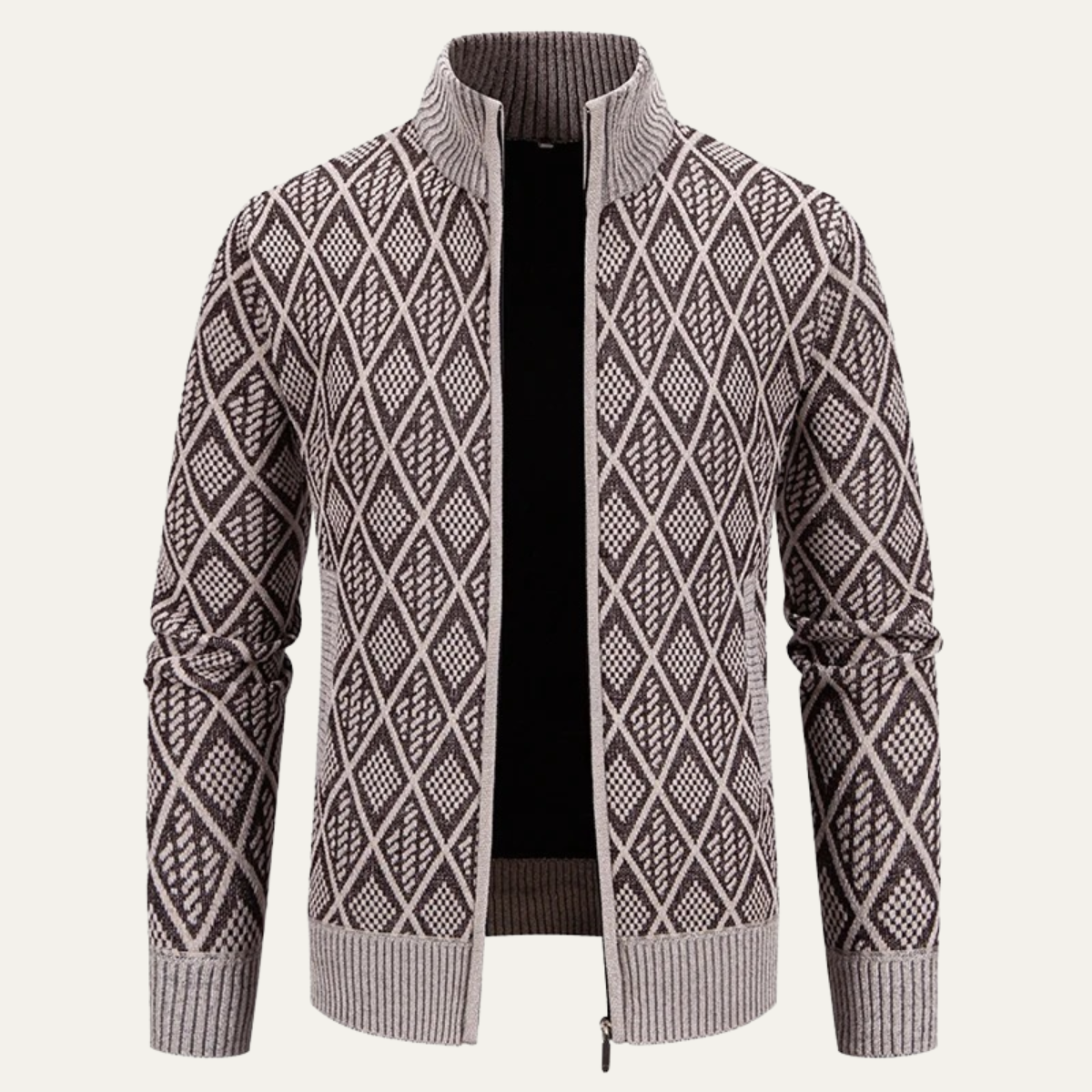 Stylish Men's Diamond Quilted Knit Blazer Jacket - Nocini