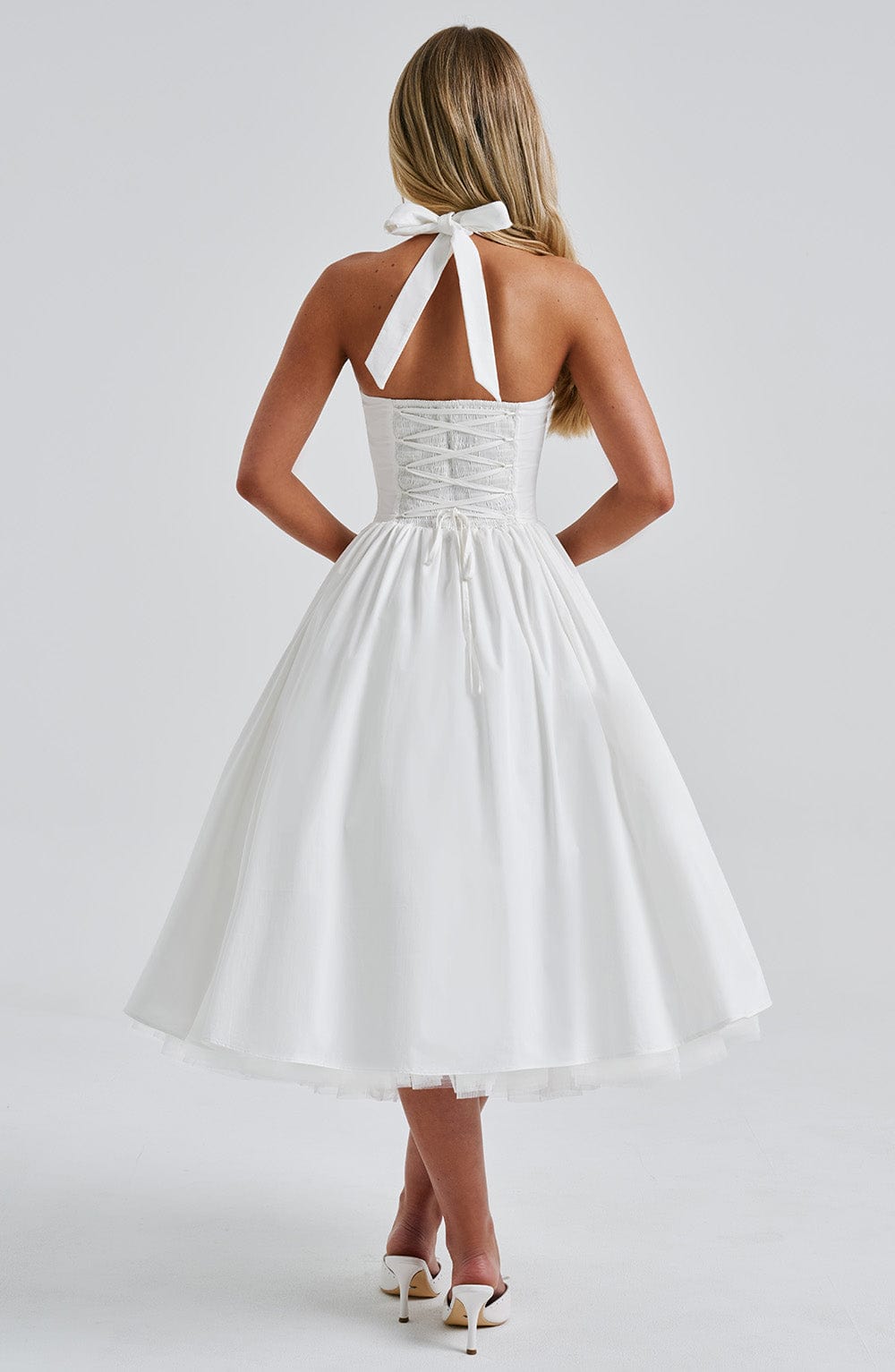 Floral Midi Dress with Ruffled Skirt and Lace Hem