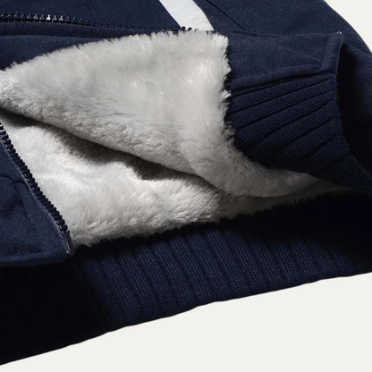 Warm Men's Fleece Zip Up Hoodie Jacket