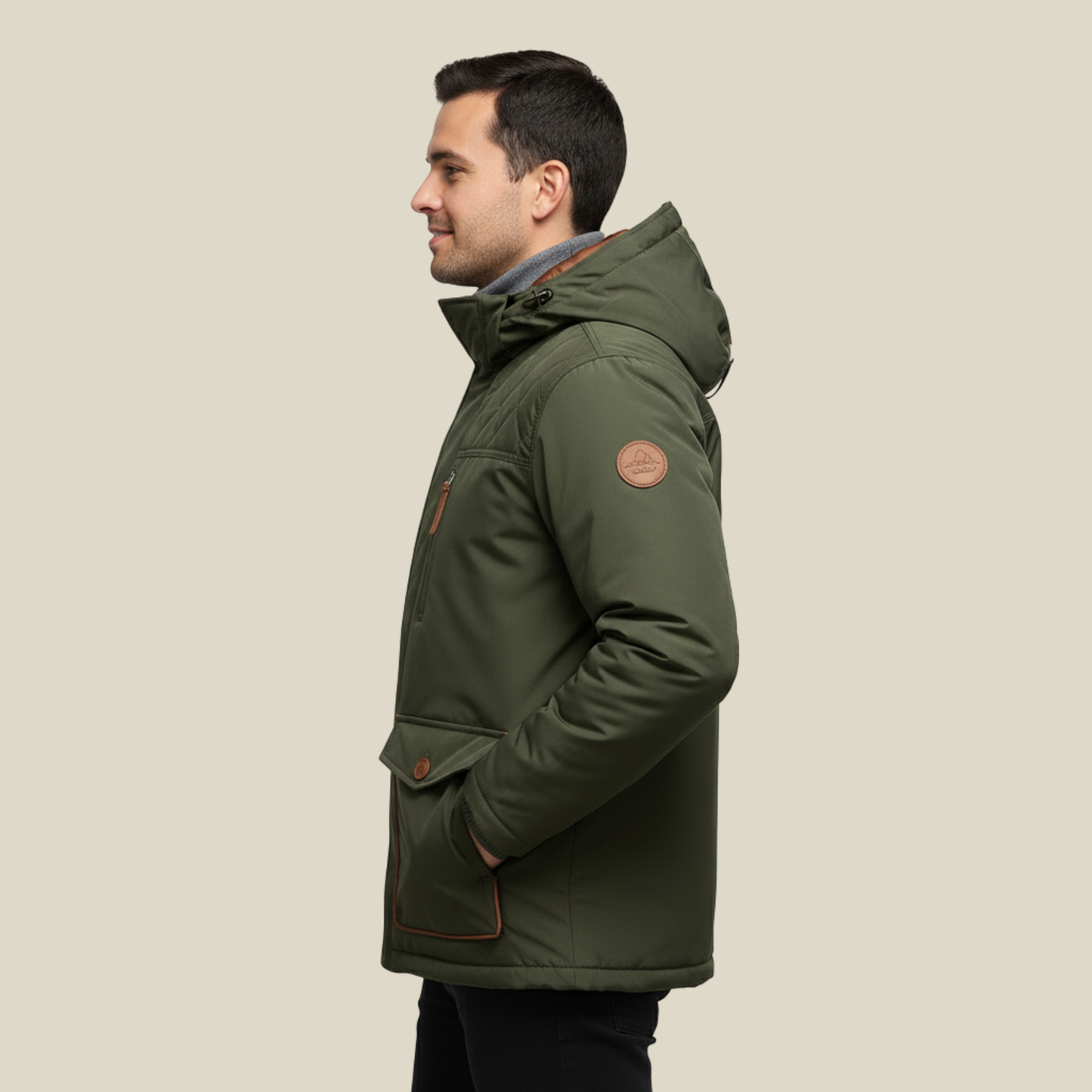 Warm Waterproof Men's Hooded Parka Jacket