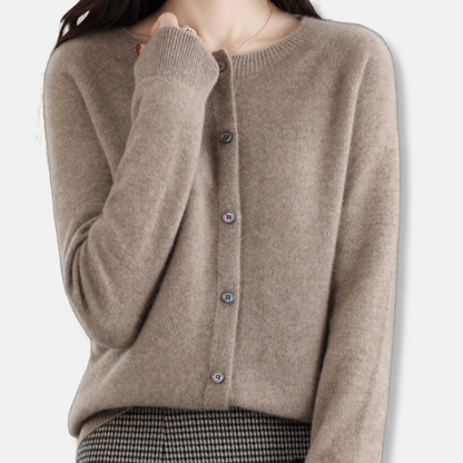 Classic Crew Neck Button Sweater