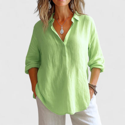 Relaxed Fit Breathable Linen Top