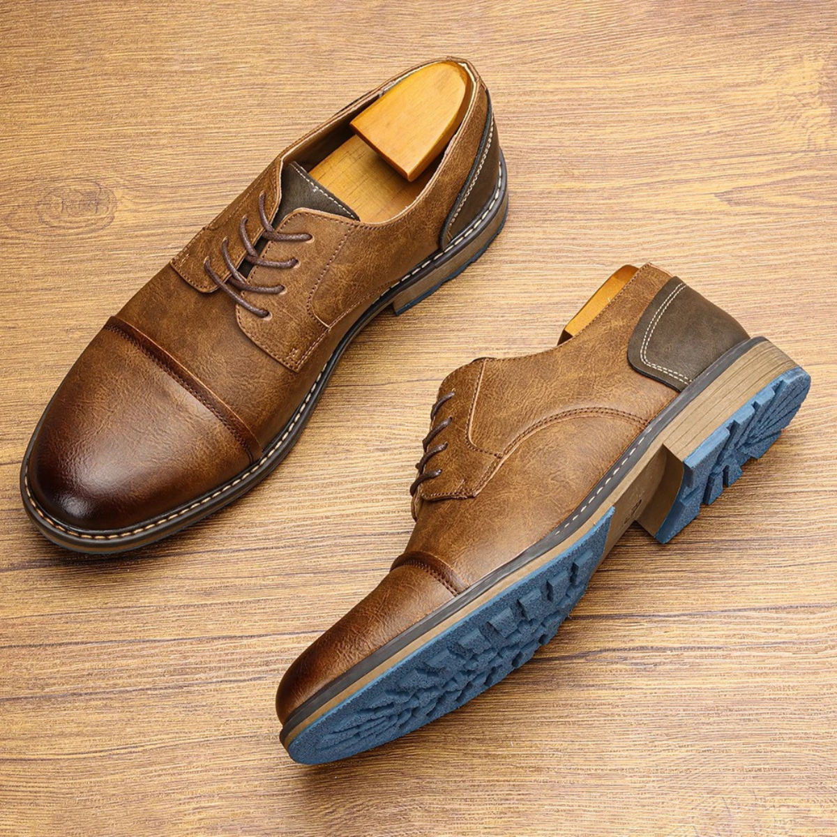 Classic Vintage Leather Lace Up Oxford Shoes