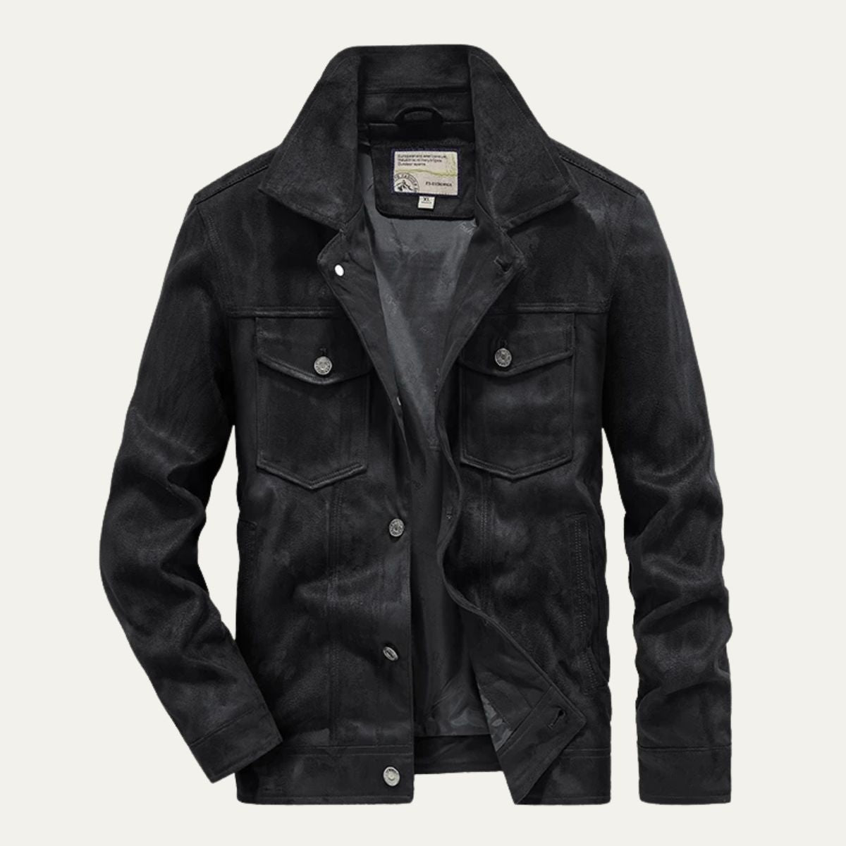 Classic Leather Cargo Coat for Men - Durable Everyday Wear