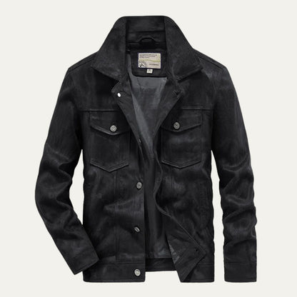 Classic Leather Cargo Coat for Men - Durable Everyday Wear