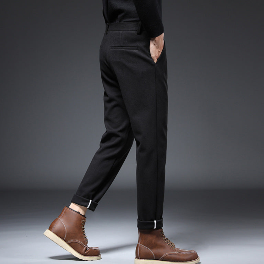 Slim Fit Pleated Dress Trousers