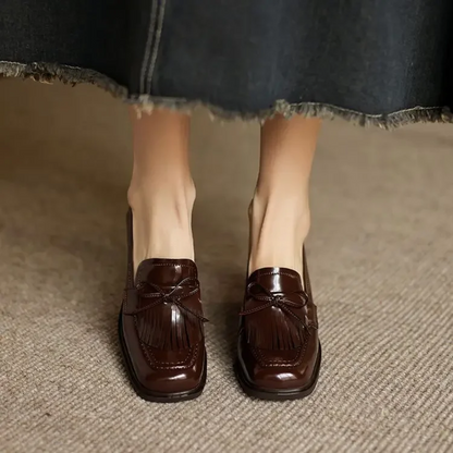 Elegant Women's Loafer Heel Shoes