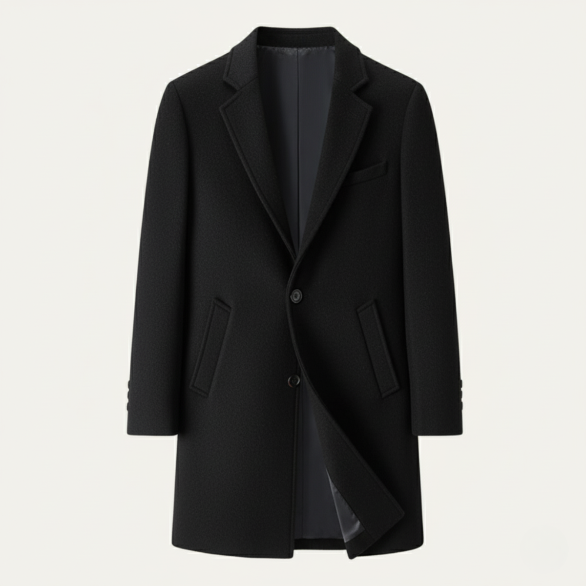 Classic Men's Wool Smart Overcoat
