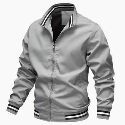Men's Zip Up Jacket with Textured Trim