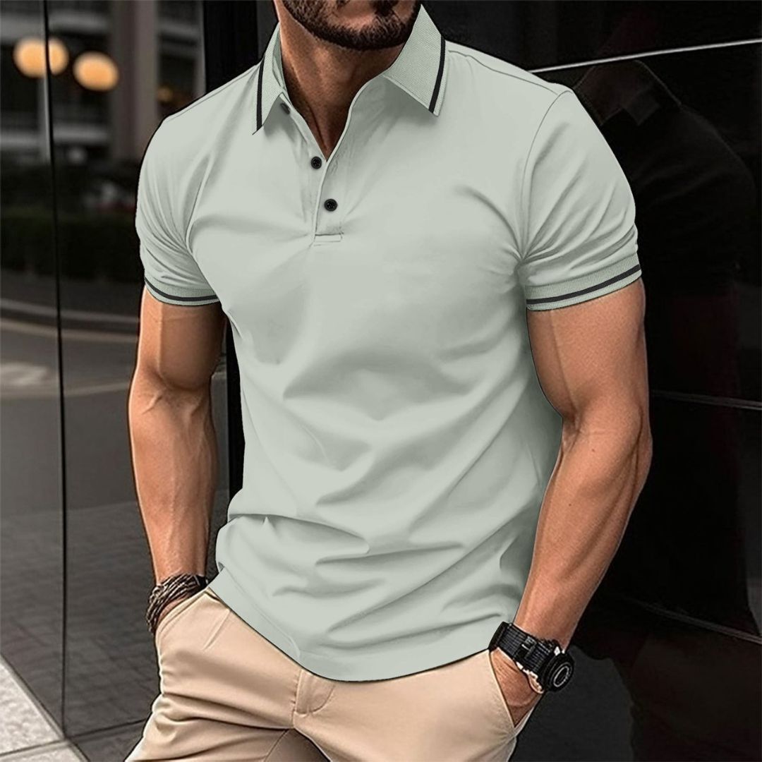 Men's Slim Fit Polo Shirt Soft Short Sleeve