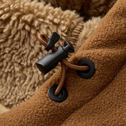 Warm Men's Fleece Hooded Zip Up Winter Jacket