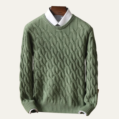 Luxury Men's Soft Cable Knit Sweater