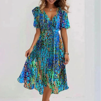 Bright Floral Midi Sundress - Olytrend