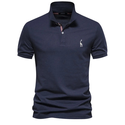 Premium Polo Shirt with Embroidered Deer Design