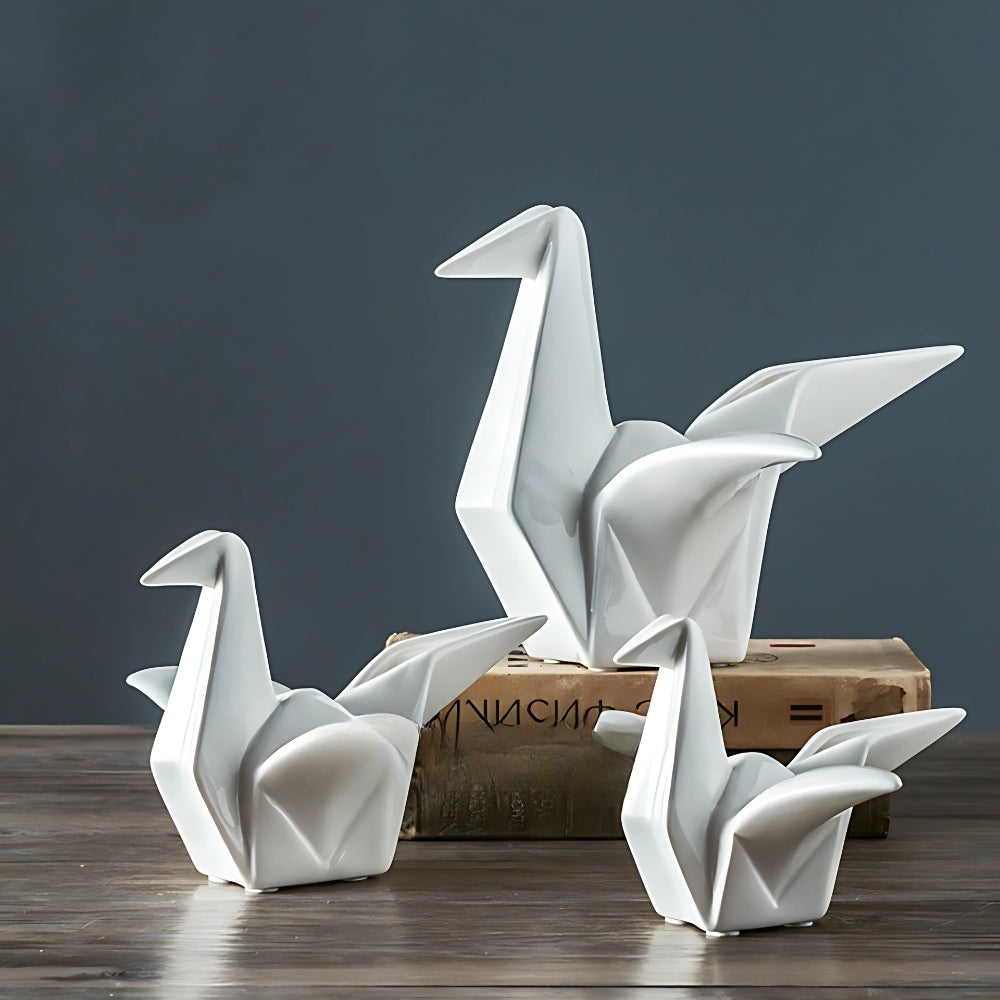 Simple White Bird Figurine Decor - Nocini