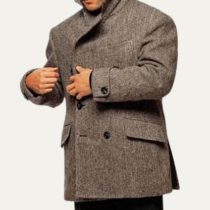 Classic Men's Tweed Wool Winter Blazer Coat
