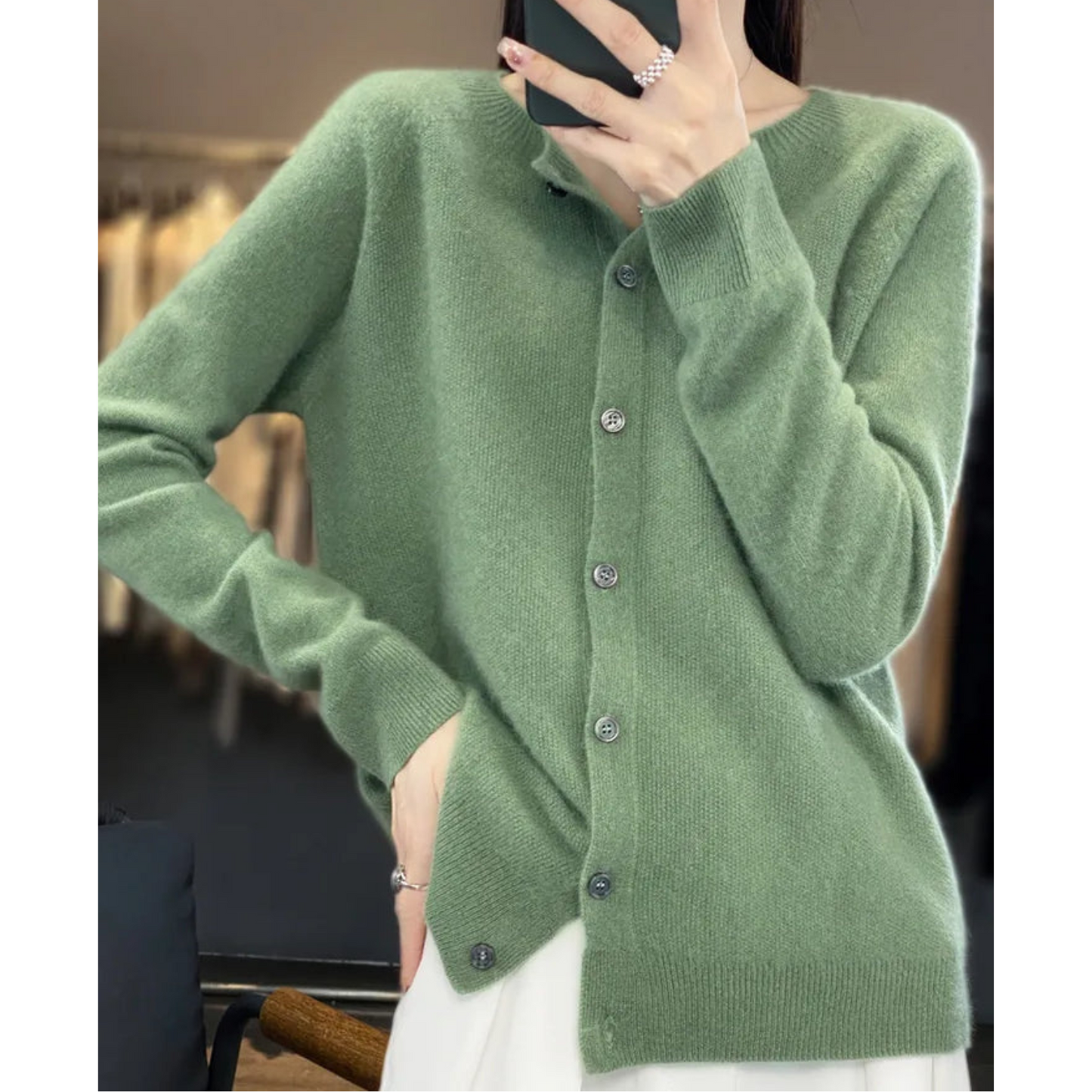 Classic Crew Neck Women's Cardigan