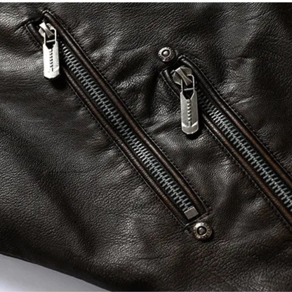 Slim Fit Classic Men's Leather Biker Jacket