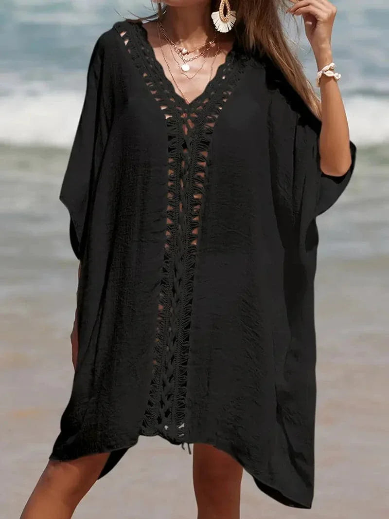 Summer Beach Cover Up Dressy V Neck Kimono