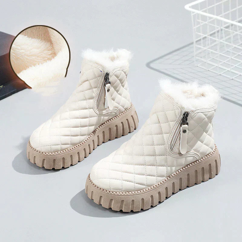 Fashionable Black and White Ankle Boots