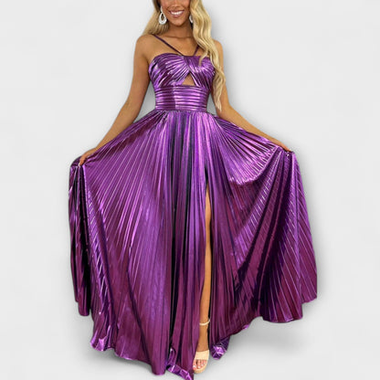 Shiny Floor Length Evening Dress