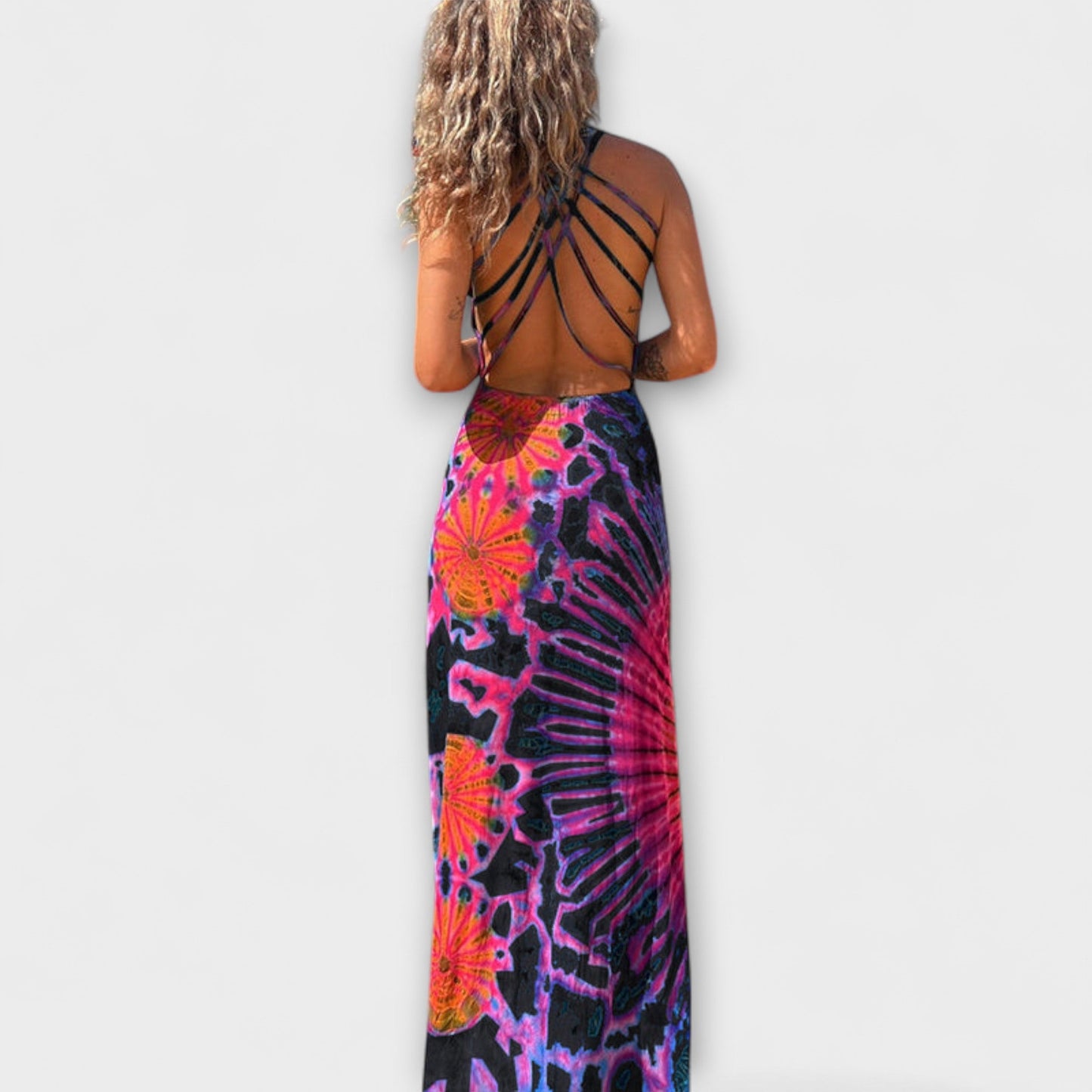 Vibrant Tie Dye Maxi Dress for Women