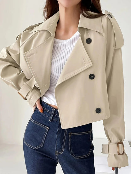 Classic Easy Short Trench Coat Perfect for Daily Wear