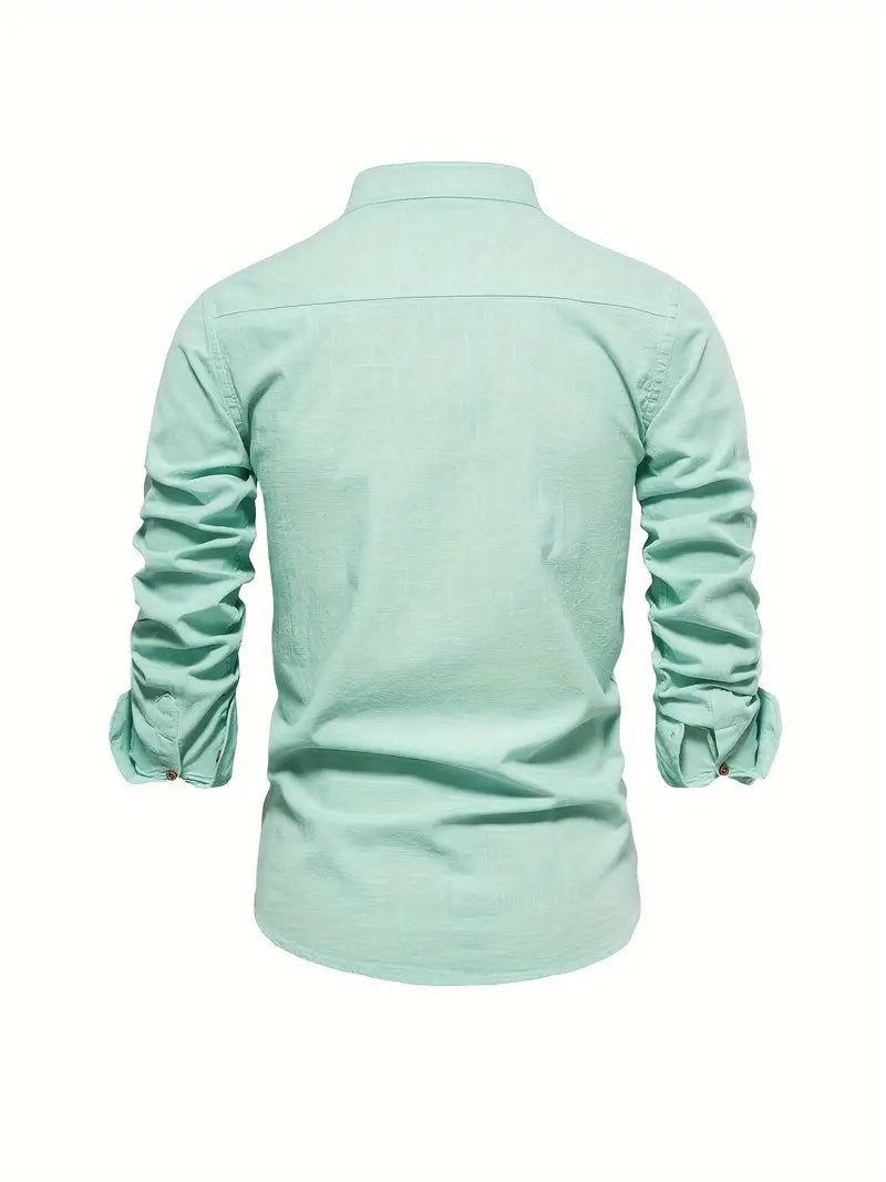 Classic Casual Long Sleeve Men's Button Shirt
