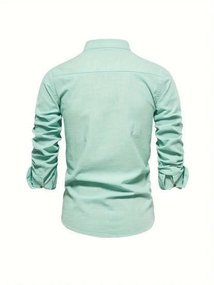 Classic Casual Long Sleeve Men's Button Shirt