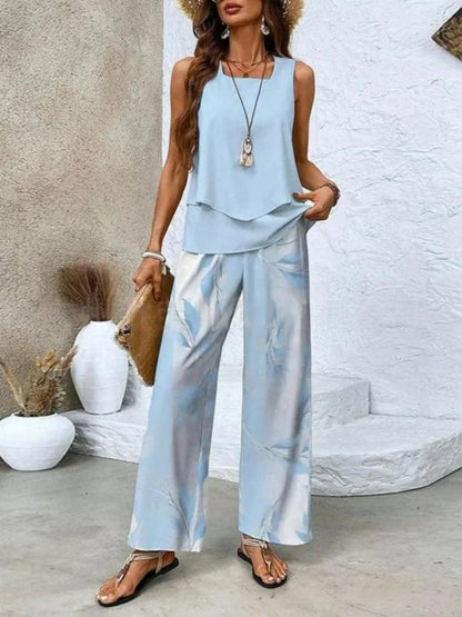 Ladies' 2 Piece Set - Tank Top and Loose Fit Pants