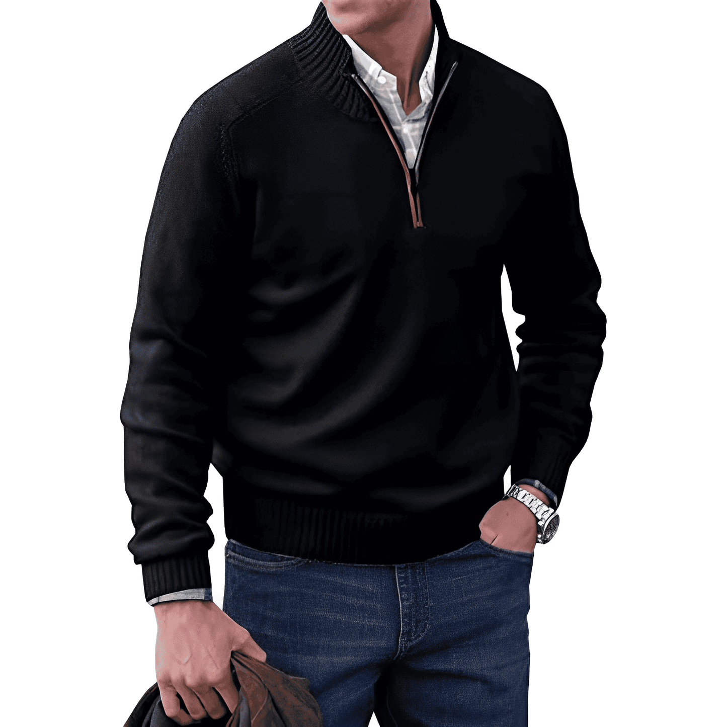 Men's Cozy Wool Quarter Zip Sweater