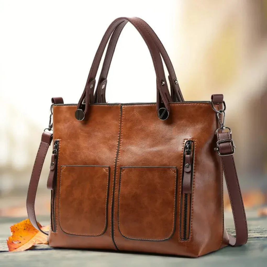 Timeless Luxury Genuine Leather Tote Bag - Olytrend