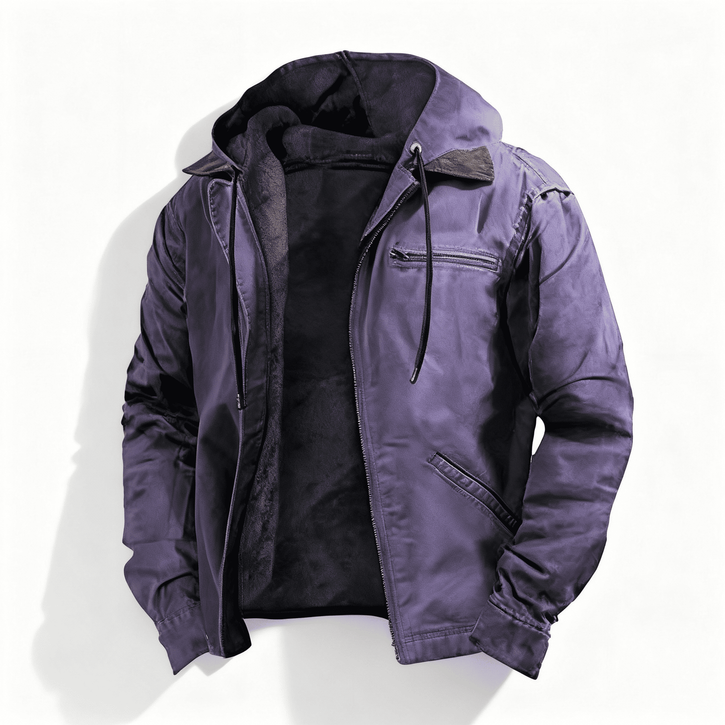 Waterproof Lined Zip Up Hooded Parka Jacket