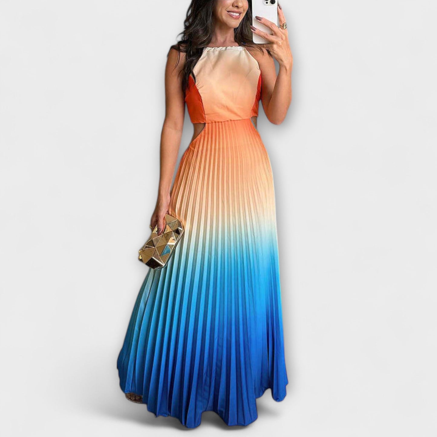 Trendy Open Back Dyed Formal Gown